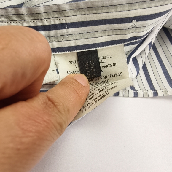 Salvatore Ferragamo Italy Luxury Striped Dress Shirt Blue & White Classic - Picture 12 of 13